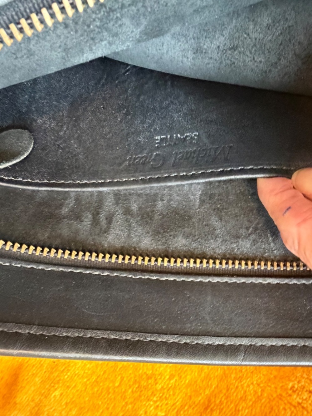 Michael Green Seattle Handmade Leather Clutch Envelope Bag - Picture 3 of 5
